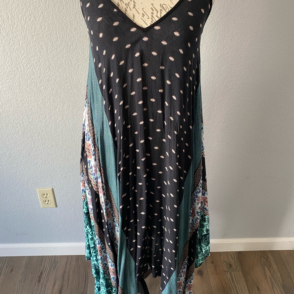 Nwot Bohemian Multicolored Patchwork Sundress - image 2